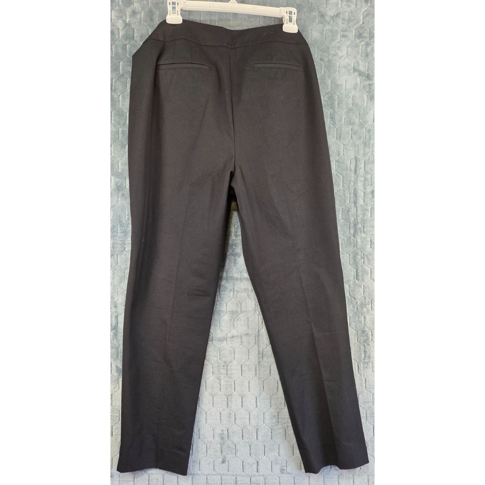 Talbots Pant Women's Size 14 Black Pockets Flat Front Chatham Ankle Side Zipper - Picture 2 of 8